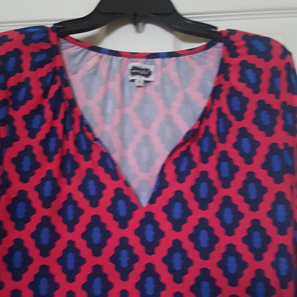 Mud Pie Patterned V Neck Tunic Top - image 3